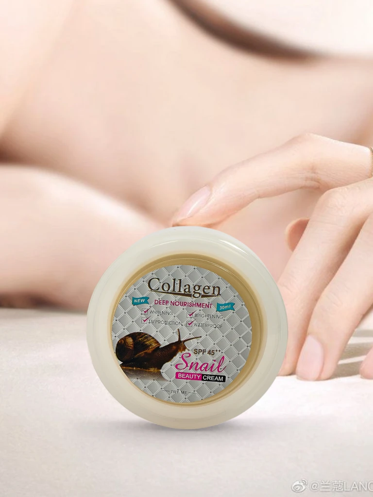 Aufhellende Gesichtscreme mit Kollagen und SPF45 - nährend