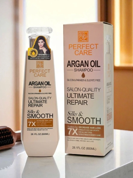 Argento Arganio Silky & Smooth Shampoo mit Keratin und Vitaminen E+B5 (800ml)