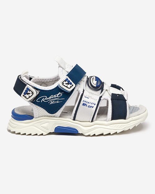 Білі та темно-сині босоніжки для хлопчиків з липучками Roser-Footwear