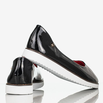 Schwarz und rot lackierte Damenballerinas Mersbels - Footwear
