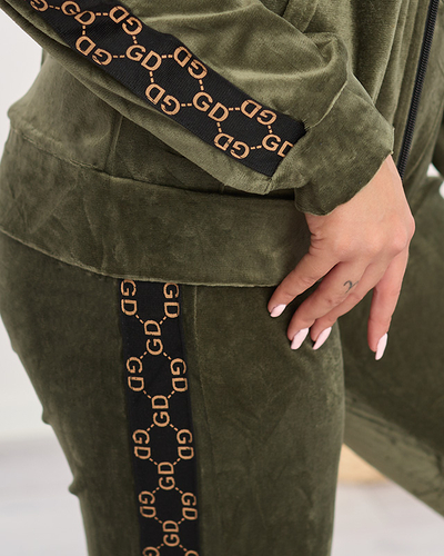 Damen-Trainingsanzug mit grünen Streifen - Kleidung