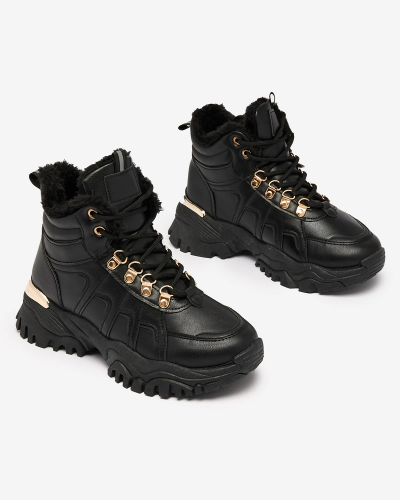 Royalfashion Damen Sneaker mit Fell in schwarz Megigna