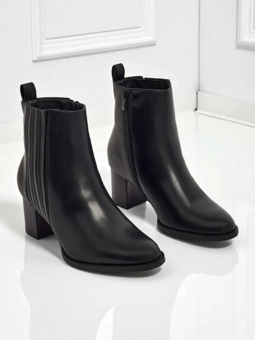 Ботильйони жіночі еко шкіряні на підборах-стовпчику Nerelle