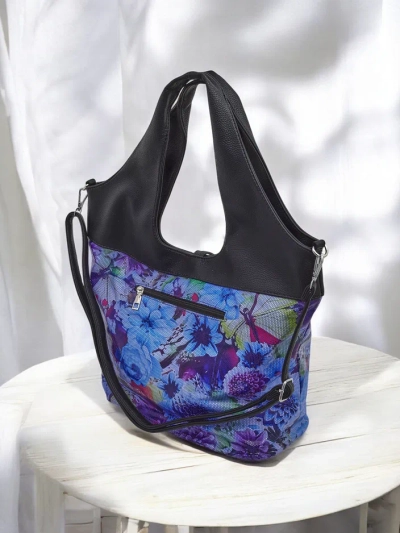 Royalfashion Велика сумка з екологічної шкіри з квітами