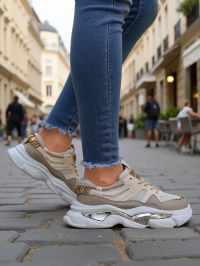 Royalfashion Damensneaker mit einer dickeren Sohle Lesalli
