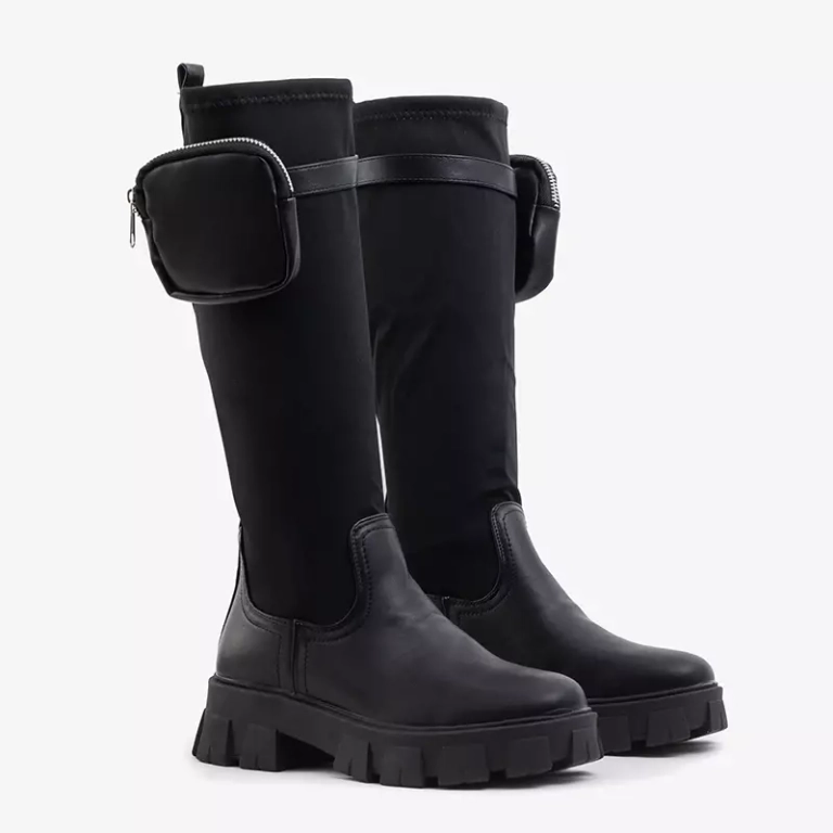 OUTLET Damen Stiefel schwarz, halbhohe Firef-Footwear