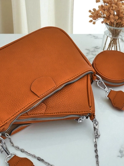 Damenhandtasche Calista Camel Öko-Leder 3in1 Modisches Set