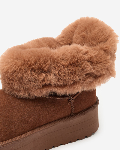 Royalfashion Damenstiefel a'la Schneestiefel in braun Goroggo