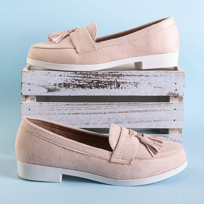 Рожеві жіночі лофери з бахромою Atrugiel