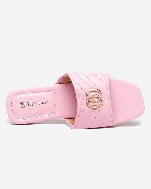 Жіночі фіолетові тапочки з екошкіри з золотим декором Daliso - Взуття