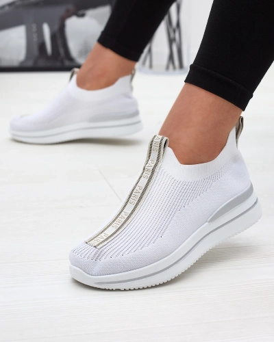 Damen-Slipper mit weißem Schriftzug Cerppa- Footwear
