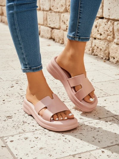 Royalfashion Damen Pantoletten mit dicker Sohle Nova Gloss