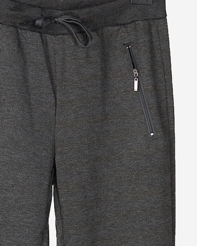 Herren-Jogginghose mit Taschen in Graphitfarbe - Kleidung