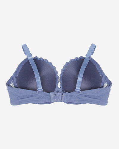 Фіолетовий м'який бюстгальтер з мереживом - Нижня білизна