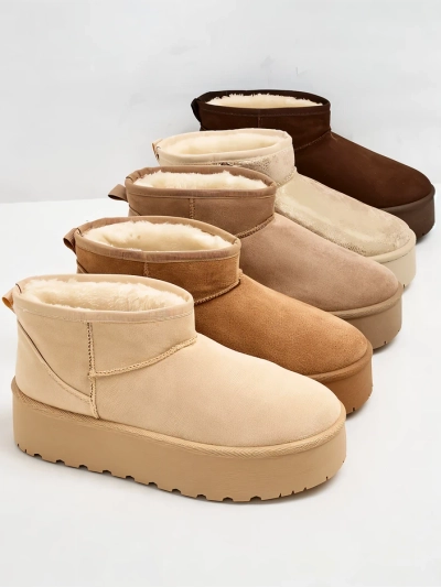 Royalfashion Damen Plateau a'la Schneestiefel Dagodo
