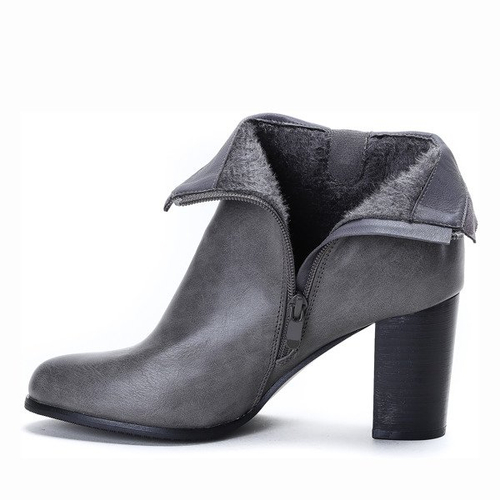 Szare botki na słupku Maddison - Obuwie