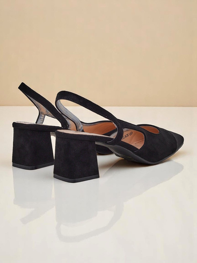Royalfashion Damen Pumps mit niedrigem Absatz und dekorativer Spitze Eleganzo