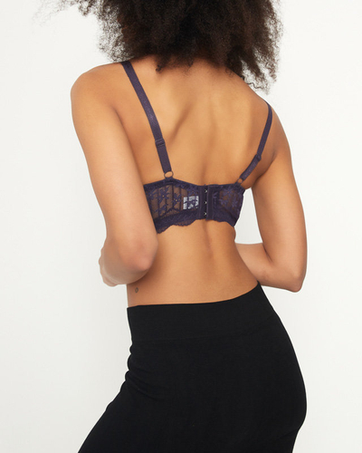 Rosafarbener Damen-BH mit dunkellila Spitze - Underwear