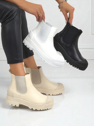 Plateau Stiefeletten aus Öko-Leder Amber Veil