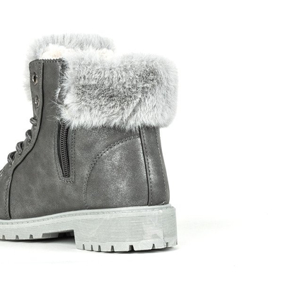 Graue Kinderstiefel mit Neviana-Fell - Schuhe