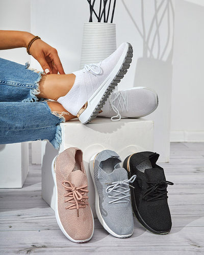 Ferroni Weißer Stoff Damen Sportschuhe - Schuhe