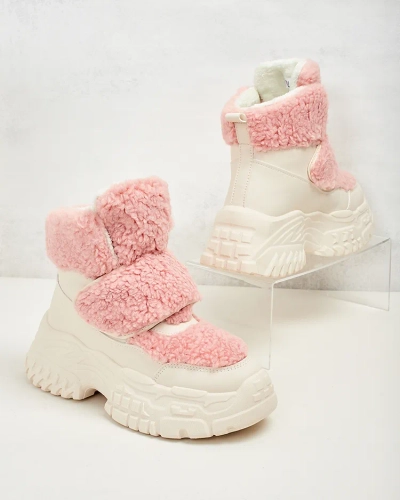 Royalfashion Damen Schneestiefel mit Schafsfell Segulla