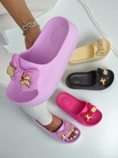 Royalfashion Damen-Gummizehentrenner mit dekorativer Schleife Alday