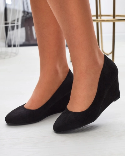 Klassische Damen Pumps aus Öko-Wildleder in schwarzer Farbe Jiwitis - Schuhe