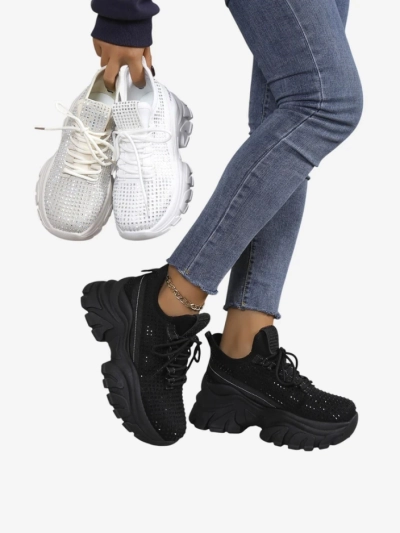 Royalfashion Damen Sportsneaker mit Strass Blysco