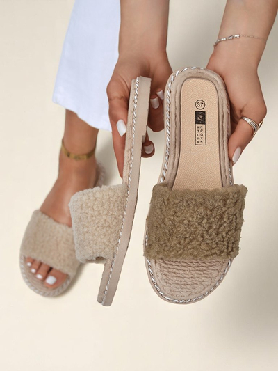 Royalfashion Damen-Pantoletten mit Fell Cozy Step