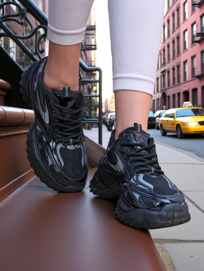 Royalfashion Damen Lack-Sneaker Leysi