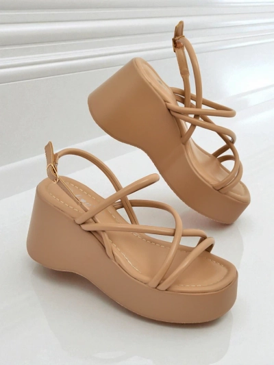 Royalfashion Damen Keilsandalen Skyline Straps