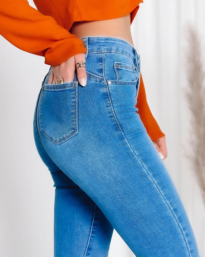 Klassische blaue Röhrenjeans für Damen - Kleidung