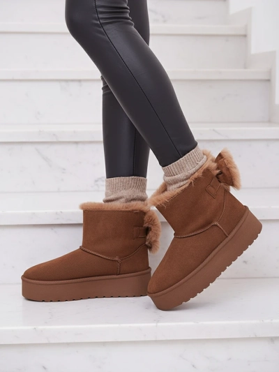 Royalfashion Damenstiefel a'la Schneestiefel in braun Goroggo