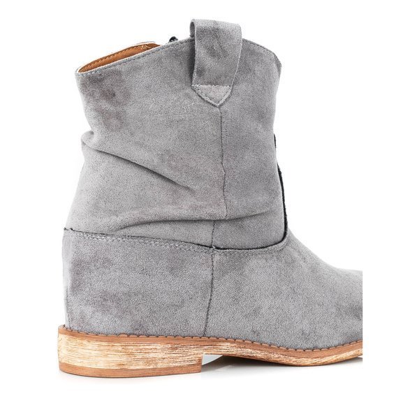 Graue Cowboystiefel auf Keilabsatz Bertold - Schuhe