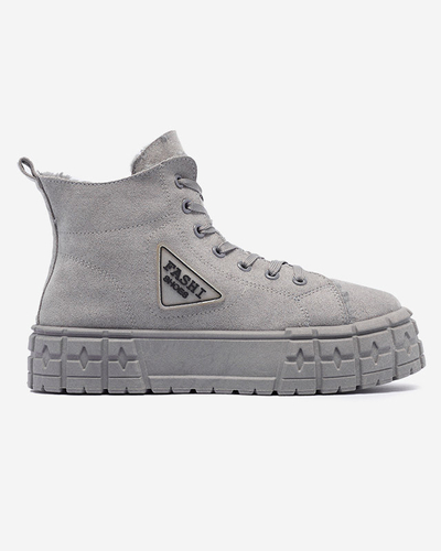 Graue Damenstiefel aus Öko-Wildleder mit Isolierung Zephyr - Schuhe