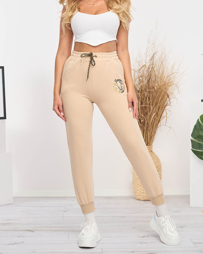 Beige Jogginghose für Damen - Kleidung