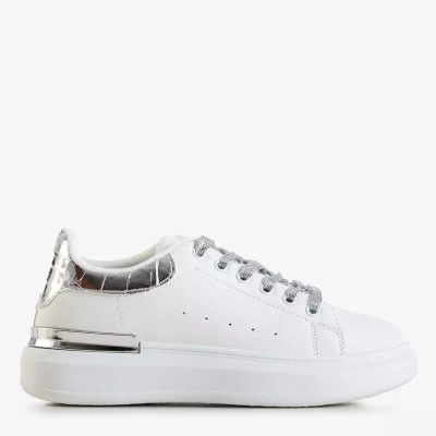 OUTLET Damen-Sportschuhe in Weiß und Silber Pamelia - Kleidung