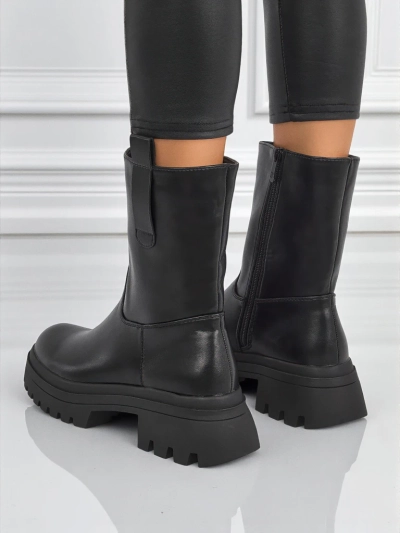 Höhere Damenstiefeletten aus Öko-Leder Scarlet Mist