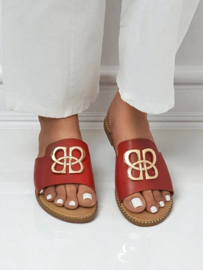 Royalfashion Damen-Pantoletten mit flacher Sohle Heraklia
