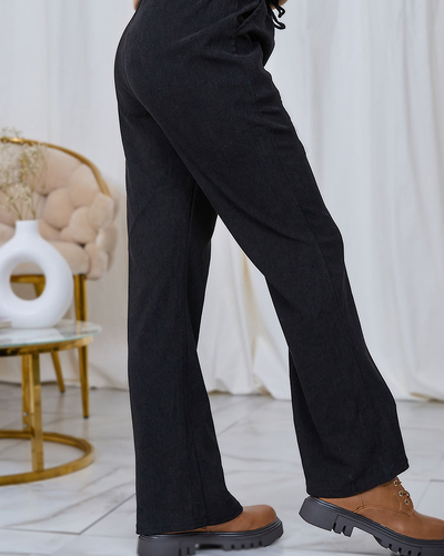 Royalfashion Schwarze Damen Cordstoffhose