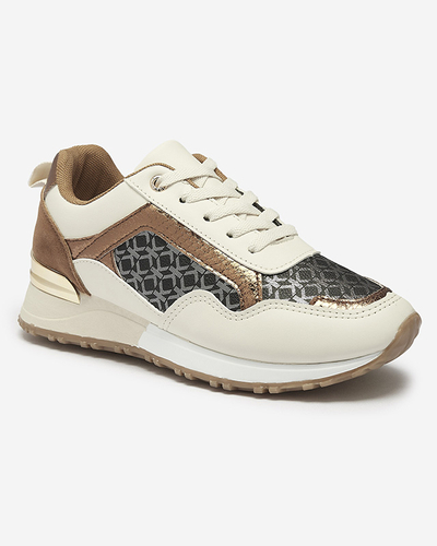 Жіночі бежево-коричневі спортивні кросівки на шнурівці Mnerio- Footwear