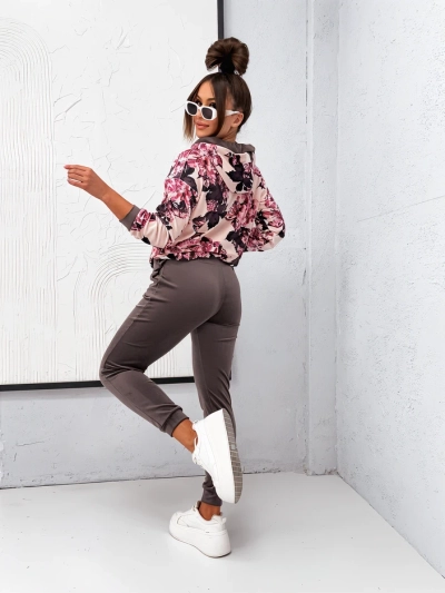 Royalfashion Damen Baumwollset, das wie Velours in Blumen aussieht