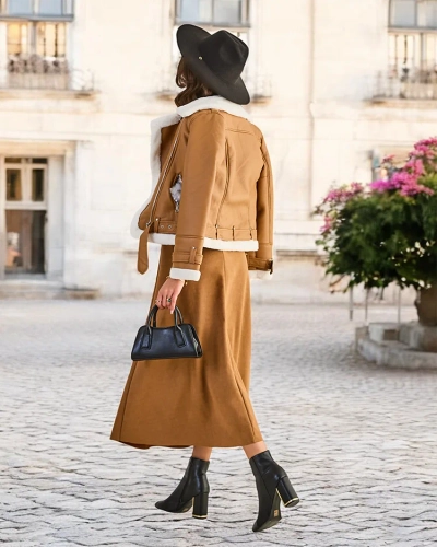 Royalfashion Damen-Midi-Rock à la Wildleder