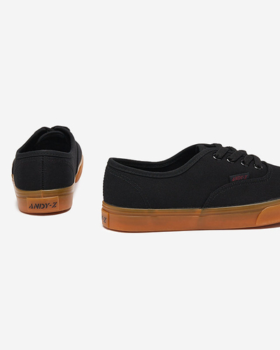 Schwarze Damen-Sneaker zum Schnüren von Netera - Schuhe