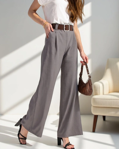 Royalfashion Широкі жіночі штани з поясом