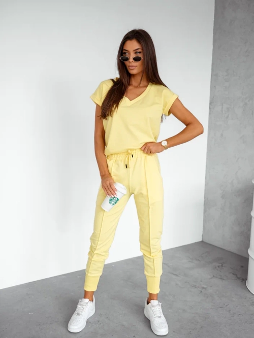 Royalfashion Жіночий повсякденний комплект з бавовни з короткими рукавами