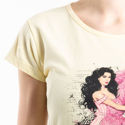 Gelbes T-Shirt mit kurzen Ärmeln - Blusen 1