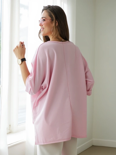 Royalfashion Damen Bluse aus Viskose mit Strassaufschrift