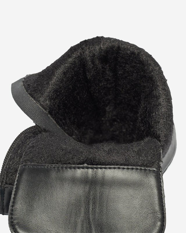 Schwarze niedrige Stiefel mit gestepptem Schaft Tepano - Footwear